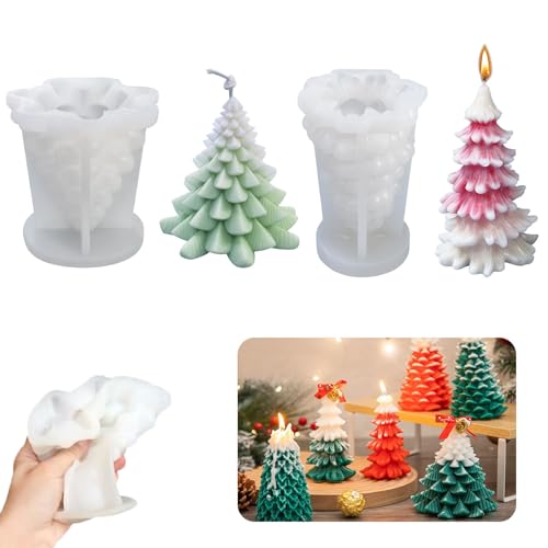 Monsully 2 Stück 3D Weihnachtsbaum Kerzengießform Kerzen, Weihnachtsbaum Silikonform Gießform Weihnachtsbaum DIY Kerzenform Seifenform Weihnachtsbaum für Duftkerze, Seife, Schokolade, Pudding Monsully 2 Stück 3D Weihnachtsbaum Kerzengießform Kerzen, Weihnachtsbaum Silikonform Gießform Weihnachtsbaum DIY Kerzenform Seifenform Weihnachtsbaum für Duftkerze, Seife, Schokolade, Pudding von Monsully