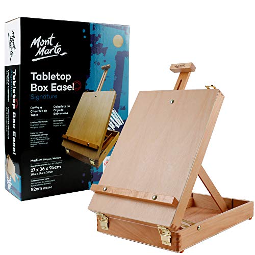 Mont Marte Einstellbare Staffelei Holz Tisch Staffelei Kofferstaffelei, Tragbare Malstaffelei, Staffelei mit Stauraum für Pinsel, Farben und Zeichen Utensilien Mont Marte Einstellbare Staffelei Holz Tisch Staffelei Kofferstaffelei, Tragbare Malstaffelei, Staffelei mit Stauraum für Pinsel, Farben und Zeichen Utensilien von Mont Marte