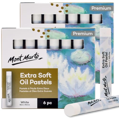 Mont Marte Set mit 6 hochwertigen extra weichen Ölpastellkreiden Weiß, 2 Stück, Naturöl-Pastellfarben, lebhaft, buttrig, vielseitig zum Mischen, Schichten und Schattieren, Ausmalen und Skizzieren Mont Marte Set mit 6 hochwertigen extra weichen Ölpastellkreiden Weiß, 2 Stück, Naturöl-Pastellfarben, lebhaft, buttrig, vielseitig zum Mischen, Schichten und Schattieren, Ausmalen und Skizzieren von Mont Marte