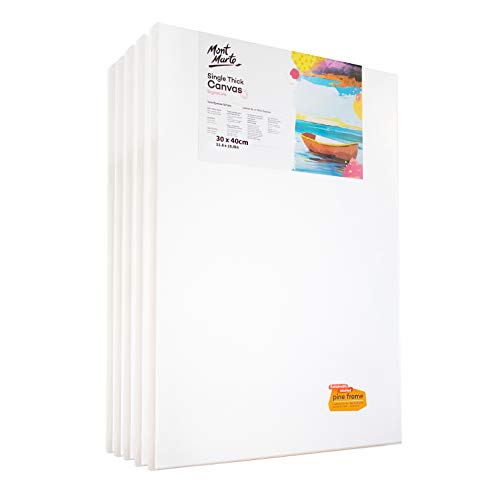 Mont Marte Keilrahmen 30x40 cm – 5er Pack – Leinwand aus Baumwolle – Weiß, Grundiert – 280g/m² – Ideal für Malerei, Acrylfarben, Ölfarben, Gouache Mont Marte Keilrahmen 30x40 cm – 5er Pack – Leinwand aus Baumwolle – Weiß, Grundiert – 280g/m² – Ideal für Malerei, Acrylfarben, Ölfarben, Gouache von Mont Marte