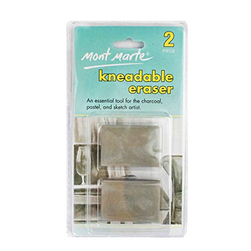 Mont Marte Knetradiergummi Set – 2 Stück – Flexible und formbare Radiergummis – Premium Qualität – Ideal zum Radieren von Graphit, Pastell und Kohle von Mont Marte