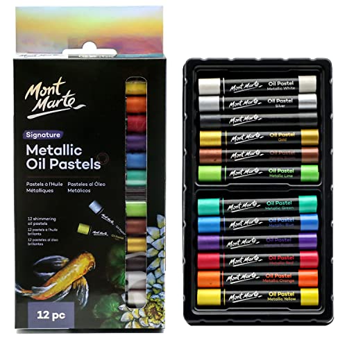 Mont Marte Ölpastellkreide Metallic Set – 12 Stück – Weiche Ölkreide – Intensive Farben, hohe Pigmentierung – Ideal für Malerei und Zeichnungen Mont Marte Ölpastellkreide Metallic Set – 12 Stück – Weiche Ölkreide – Intensive Farben, hohe Pigmentierung – Ideal für Malerei und Zeichnungen von Mont Marte