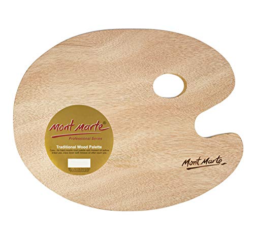Mont Marte Mischpalette für Ölfarben – Traditionelle Form – 30x38 cm – Ideale Ölmalerei – Malpalette mit Loch für Daumen von Mont Marte