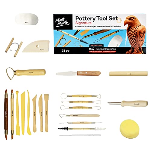 Mont Marte Modellierwerkzeug Set – 23-teilig – Töpferwerkzeug in verschiedenen Formen – Ideal für Sculpting von Ton, Polymer, Keramik - Inklusive Etui Mont Marte Modellierwerkzeug Set – 23-teilig – Töpferwerkzeug in verschiedenen Formen – Ideal für Sculpting von Ton, Polymer, Keramik - Inklusive Etui von Mont Marte