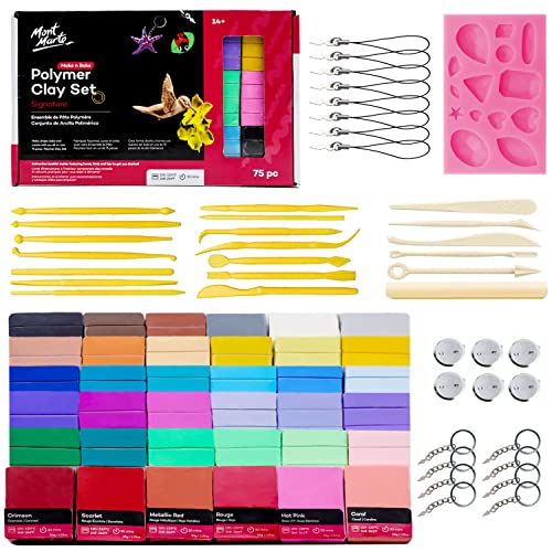 Mont Marte Polymer Clay Set – 75-teilig – 36 Farben – Weiche, gleichmäßige Textur – Werkzeuge und Anleitung zum Töpfern, Modellieren und Basteln Mont Marte Polymer Clay Set – 75-teilig – 36 Farben – Weiche, gleichmäßige Textur – Werkzeuge und Anleitung zum Töpfern, Modellieren und Basteln von Mont Marte