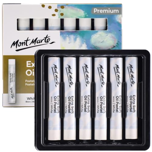 Mont Marte Set mit 6 hochwertigen extra weichen Ölpastellkreiden Weiß, Naturöl-Pastellfarben, lebhaft, buttrig, vielseitig einsetzbar zum Mischen, Schichten und Schattieren, Ausmalen und Skizzieren Mont Marte Set mit 6 hochwertigen extra weichen Ölpastellkreiden Weiß, Naturöl-Pastellfarben, lebhaft, buttrig, vielseitig einsetzbar zum Mischen, Schichten und Schattieren, Ausmalen und Skizzieren von Mont Marte