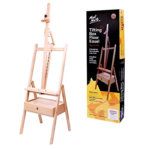 Mont Marte Signature Neigbare Box Boden Staffelei Buchenholz, hält Leinwände bis zu 92 cm in der Höhe, Winkelverstellung, stabile Basis, integrierte Schubladen für Kunstbedarf, Künstler-Malstaffelei. Mont Marte Signature Neigbare Box Boden Staffelei Buchenholz, hält Leinwände bis zu 92 cm in der Höhe, Winkelverstellung, stabile Basis, integrierte Schubladen für Kunstbedarf, Künstler-Malstaffelei. von Mont Marte