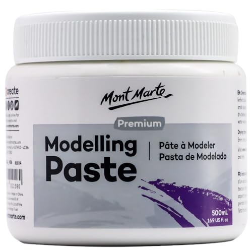 Mont Marte Strukturpaste 500ml – Weiß – Erzeugt glatte Textur – Geeignet für Acrylmalerei und Ölmalerei – Modellierpaste für Leinwand von Mont Marte