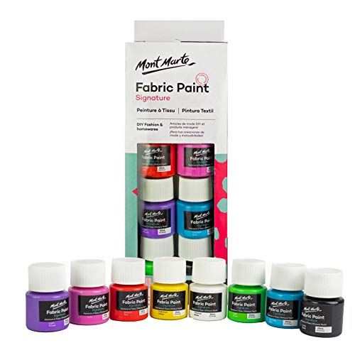 Mont Marte Textilfarben Set – 8 Stück x 20ml – Waschfeste Stoffmalfarben – Hochwertige Farben – Ideal für Kleidung, Taschen und allen Stoffen Mont Marte Textilfarben Set – 8 Stück x 20ml – Waschfeste Stoffmalfarben – Hochwertige Farben – Ideal für Kleidung, Taschen und allen Stoffen von Mont Marte
