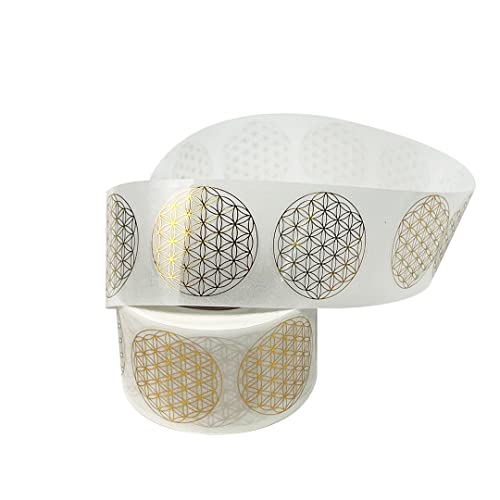 500 x Blume des Lebens Aufkleber, 38 mm, Rund, Selbstklebende Etiketten, Sticker auf Rolle 500 x Blume des Lebens Aufkleber, 38 mm, Rund, Selbstklebende Etiketten, Sticker auf Rolle von Montalti