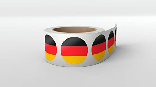 Aufkleber Deutschland Flagge 3,8 x 3,8 cm - Fahne Sticker - Etiketten auf Rolle von Montalti