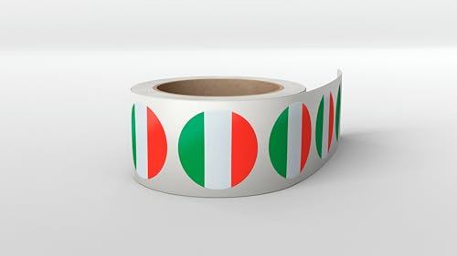 Aufkleber Italien Flagge 3,8 x 3,8 cm - Fahne Sticker - Etiketten auf Rolle von Montalti