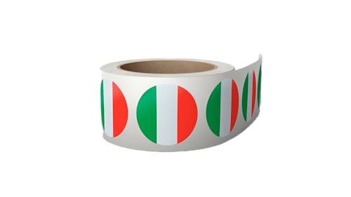 Aufkleber Italien Flagge 3,8 x 3,8 cm - Fahne Sticker - Etiketten auf Rolle von Montalti