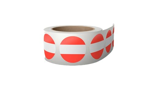 Aufkleber Österreich Flagge 3,8 x 3,8 cm - Fahne Sticker - Etiketten auf Rolle von Montalti