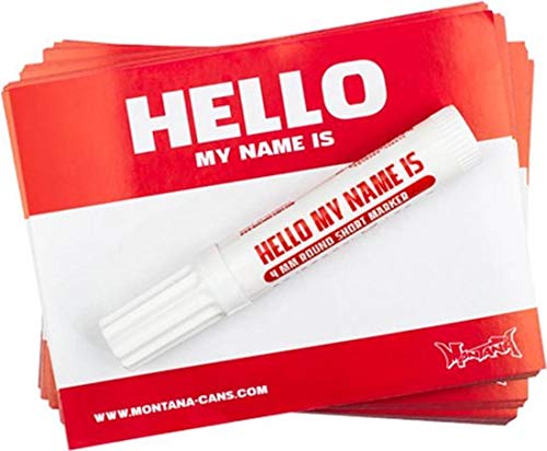 Montana „Hello my name is…“ Sticker Pack + Marker Red von Montana
