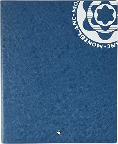 Montblanc Hommage to Vintage Logo Notizbuch aus Leder in der Farbe Petrol-Blau 112 Blatt/224 Seiten, Maße: 26cm x 21cm, 129472 von Montblanc