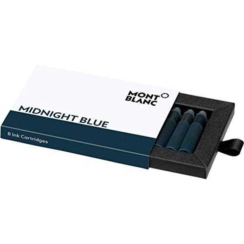Montblanc Tintenpatronen Midnight Blue 105195 – Hochwertige Tinte für Füllfederhalter Mitternachtsblau – 1 Schachtel à 8 Füllerpatronen von Montblanc