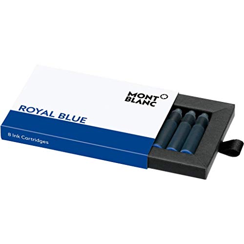 Montblanc Tintenpatronen Royal Blue 105193 – Löschbare Tinte für Füllfederhalter Königsblau – 1 Schachtel à 8 Füllerpatronen von Montblanc