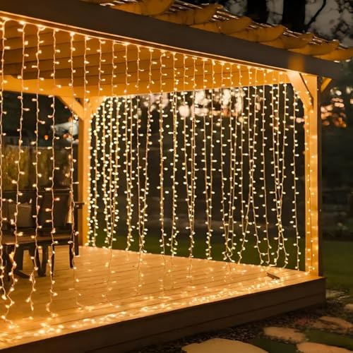 300 LED Lichtervorhang 3×3 m – 10 Stränge Warmweiß, 8 Modi mit Timer, USB-Anschluss, IP65 Wasserdicht, LED Vorhanglichter für Innen & Außen, Fenster, Wand, Garten, Hochzeit & Weihnachtsdeko 300 LED Lichtervorhang 3×3 m – 10 Stränge Warmweiß, 8 Modi mit Timer, USB-Anschluss, IP65 Wasserdicht, LED Vorhanglichter für Innen & Außen, Fenster, Wand, Garten, Hochzeit & Weihnachtsdeko von Montegoni