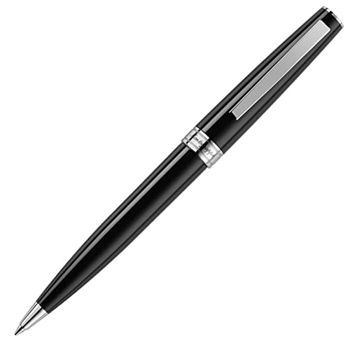 Montegrappa Armonia Kugelschreiber aus Harz und Edelstahl in der Farbe Schwarz, mit Drehmechanik, Länge: 13,8cm, ISA1RBAC Montegrappa Armonia Kugelschreiber aus Harz und Edelstahl in der Farbe Schwarz, mit Drehmechanik, Länge: 13,8cm, ISA1RBAC von Montegrappa