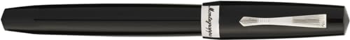 Montegrappa Elmo 02 Jet Black Füllfederhalter in der Farbe schwarz, aus Edelharz und Edelstahl hergestellt, Federstärke: EF, Maße: 14.2 x 1.7 cm, 35g, ISE2R1AC von Montegrappa