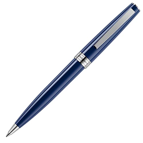 Montegrappa Armonia Kugelschreiber aus Harz und Edelstahl in der Farbe Dark Blue, mit Drehmechanik, Länge: 13,8cm, ISA1RBAB von Montegrappa