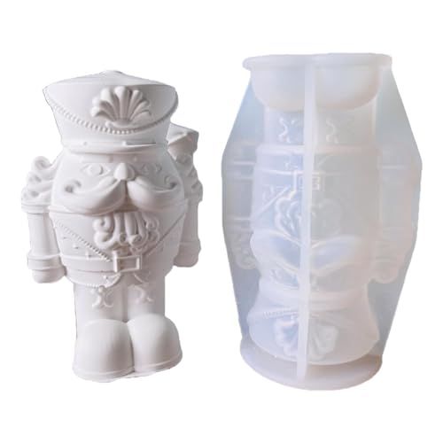 Montesy 2 Stück Walnusssoldaten-Kerzenformen, Gießformen, Soldatenfiguren, Silikonform, Ornamentformen, Gipsformen von Montesy