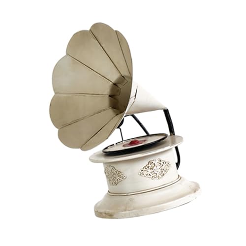 Montesy Antikes Metall-Grammophon-Nachbildung, Vintage-Stil, Phonograph-Skulptur, Ornament, Büro, Schreibtisch, Dekoration, handgefertigt, Heimakzent Montesy Antikes Metall-Grammophon-Nachbildung, Vintage-Stil, Phonograph-Skulptur, Ornament, Büro, Schreibtisch, Dekoration, handgefertigt, Heimakzent von Montesy