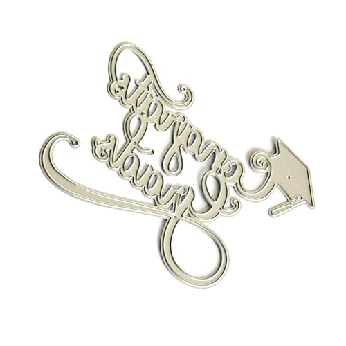 Montesy Congrats Grads Stanzschablonen aus Karbonstahl, dekorative Prägepapier-Stanzform für Kartenherstellung, Scrapbooking von Montesy