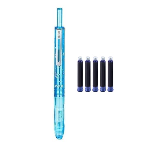 Montesy Einziehbarer Füllfederhalter mit 5 Tintenpatronen, 0,38 mm, Metall-Füllfederhalter, einziehbare Tinte, Stift zum Schreiben von Journaling Montesy Einziehbarer Füllfederhalter mit 5 Tintenpatronen, 0,38 mm, Metall-Füllfederhalter, einziehbare Tinte, Stift zum Schreiben von Journaling von Montesy