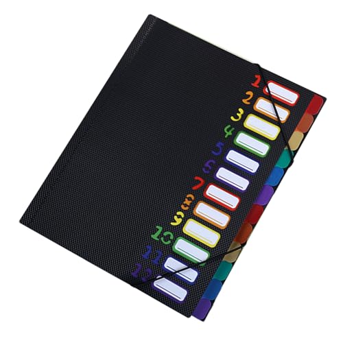 Montesy Fächermappe mit 12 Fächern, bunt, farbkodiert, elastisch, wasserdicht, für Schule und Büro Montesy Fächermappe mit 12 Fächern, bunt, farbkodiert, elastisch, wasserdicht, für Schule und Büro von Montesy