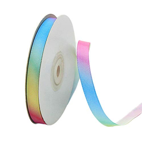 Ripsband aus Polyester-Seide, hellregenbogenfarben, für Bastelarbeiten, Bastpapierband, 22 m von Montesy