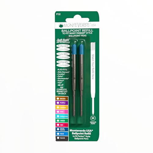 Monteverde P132TQ Sanfte Kugelschreiber-Mine Parker Geeignet für Rechts-/Linkshänder turquoise von Monteverde