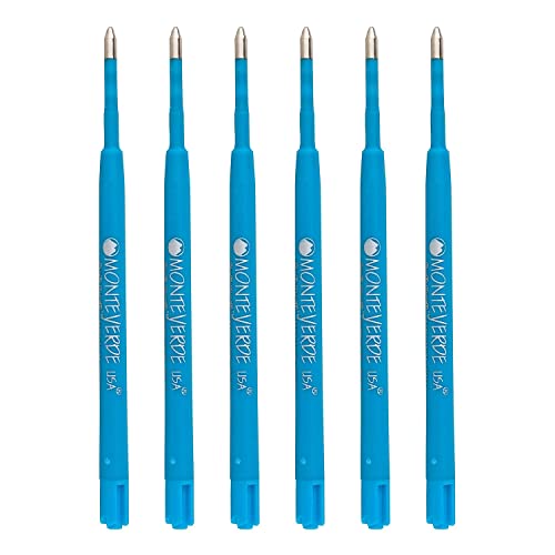 Monteverde Soft Roll Kugelschreiber Refill für Parker Kugelschreiber, Türkis, 6 Pack (pr133tq) von Monteverde