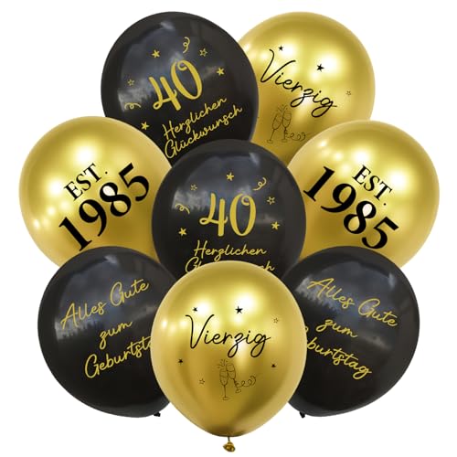 24 Stück Deko 40. Geburtstag Luftballons Schwarz Gold, Ballons 40 Alles Gute zum Geburtstag, Happy Birthday Luftballon 40 Jahre für Mann Frauen 40 Geburtstagsdeko, Geburtstagsfeier Deko 24 Stück Deko 40. Geburtstag Luftballons Schwarz Gold, Ballons 40 Alles Gute zum Geburtstag, Happy Birthday Luftballon 40 Jahre für Mann Frauen 40 Geburtstagsdeko, Geburtstagsfeier Deko von Montrestar