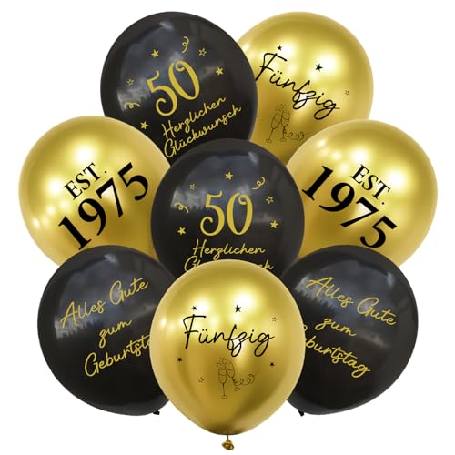 24 Stück Deko 50. Geburtstag Luftballons Schwarz Gold, Ballons 50 Alles Gute zum Geburtstag, Happy Birthday Luftballon 50 Jahre für Mann Frauen 50 Geburtstagsdeko, Geburtstagsfeiern Deko 24 Stück Deko 50. Geburtstag Luftballons Schwarz Gold, Ballons 50 Alles Gute zum Geburtstag, Happy Birthday Luftballon 50 Jahre für Mann Frauen 50 Geburtstagsdeko, Geburtstagsfeiern Deko von Montrestar