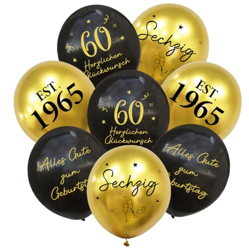 24 Stück Deko 60. Geburtstag Luftballons Schwarz Gold, Ballons 60 Alles Gute zum Geburtstag, Happy Birthday Luftballon 60 Jahre für Mann Frauen 60 Geburtstagsdeko, Geburtstagsfeiern Deko 24 Stück Deko 60. Geburtstag Luftballons Schwarz Gold, Ballons 60 Alles Gute zum Geburtstag, Happy Birthday Luftballon 60 Jahre für Mann Frauen 60 Geburtstagsdeko, Geburtstagsfeiern Deko von Montrestar