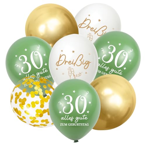Luftballons 30 Jahre Geburtstag, 30 Stück Deko 30. Geburtstags Mann Frauen, 30. Alles Gute zum Geburtstag Ballons, 30. Salbeigrüne Gold Geburtstagsdeko, Birthday Konfetti Ballon Party Deko Luftballons 30 Jahre Geburtstag, 30 Stück Deko 30. Geburtstags Mann Frauen, 30. Alles Gute zum Geburtstag Ballons, 30. Salbeigrüne Gold Geburtstagsdeko, Birthday Konfetti Ballon Party Deko von Montrestar