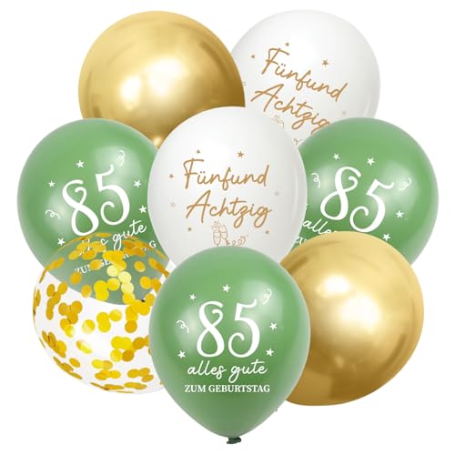Luftballons 85 Jahre Geburtstag, 30 Stück Deko 85. Geburtstage Mann Frauen, 85. Alles Gute zum Geburtstag Ballons, 85. Salbeigrüne Gold Geburtstagsdeko, 85 Birthday Konfetti Ballon Party Deko Luftballons 85 Jahre Geburtstag, 30 Stück Deko 85. Geburtstage Mann Frauen, 85. Alles Gute zum Geburtstag Ballons, 85. Salbeigrüne Gold Geburtstagsdeko, 85 Birthday Konfetti Ballon Party Deko von Montrestar