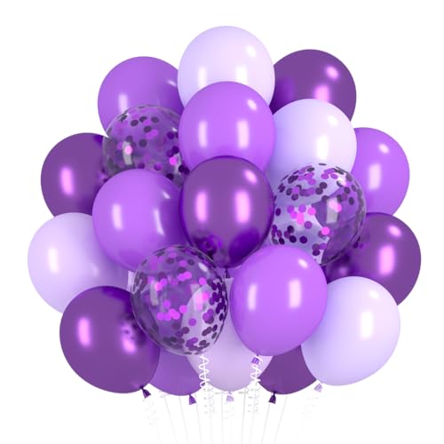 Luftballons Lila, 60 Stück Macaron Lila Mattviolett Luftballon Set, Metallic Lavendel Violett Konfetti Helium Ballon für Mädchen Frau Geburtstag Hochzeit Abschluss Verlobung Prinzessinnen Babyparty Luftballons Lila, 60 Stück Macaron Lila Mattviolett Luftballon Set, Metallic Lavendel Violett Konfetti Helium Ballon für Mädchen Frau Geburtstag Hochzeit Abschluss Verlobung Prinzessinnen Babyparty von Montrestar