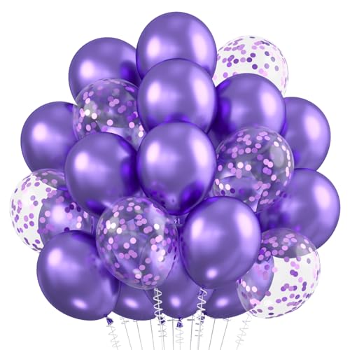 Luftballons Metallic Lila, 30 Stück Violett Konfetti Helium Ballons, 12 Zoll Lavendel Partyballon für Mädchen Frau Geburtstag Hochzeit Baby Shower Valentinstag Babyparty Prinzessinnen Deko Luftballons Metallic Lila, 30 Stück Violett Konfetti Helium Ballons, 12 Zoll Lavendel Partyballon für Mädchen Frau Geburtstag Hochzeit Baby Shower Valentinstag Babyparty Prinzessinnen Deko von Montrestar