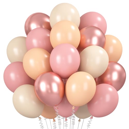 Luftballons Retro Rosa Beige, 30 Stück Altrosa Metallic Rosegold Luftballon Set, Vintage Rosa Macaron Hell Orange Helium Ballon für Mädchen Frau Geburtstag Boho Hochzeit Verlobung Babyparty Luftballons Retro Rosa Beige, 30 Stück Altrosa Metallic Rosegold Luftballon Set, Vintage Rosa Macaron Hell Orange Helium Ballon für Mädchen Frau Geburtstag Boho Hochzeit Verlobung Babyparty von Montrestar