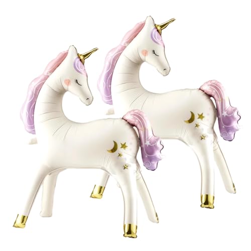 2PC XXL Einhorn Luftballon, Stehendes Einhorn Folienballon, Einhorn Ballon Dekoration, 3D Einhorn Folienballon, Ballon Deko Kindergeburtstag, Einhorn Deko für Mädchen 2PC XXL Einhorn Luftballon, Stehendes Einhorn Folienballon, Einhorn Ballon Dekoration, 3D Einhorn Folienballon, Ballon Deko Kindergeburtstag, Einhorn Deko für Mädchen von Montrestar