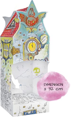 Monumi - 3D Puppenhaus, 3D Malbücher für Kinder, Haus zum Bemalen Kinder, Malbuch Kinder Kreativ set, Ausmalbuch Kinder, Kreatives Spielzeug, Kartonhaus Kinder zu Malen : Monsterhaus von Monumi
