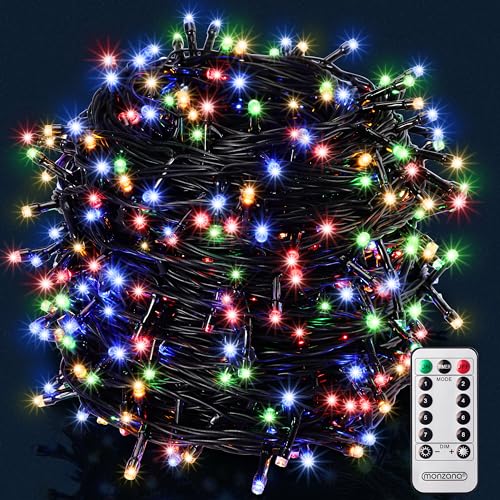 MONZANA® 400 LED Lichterkette 40m mit Fernbedienung Timer Innen Außen 8 Modi Dimmbar IP44 Wetterfest Stecker Weihnachten Weihnachtsbeleuchtung Bunt von Monzana