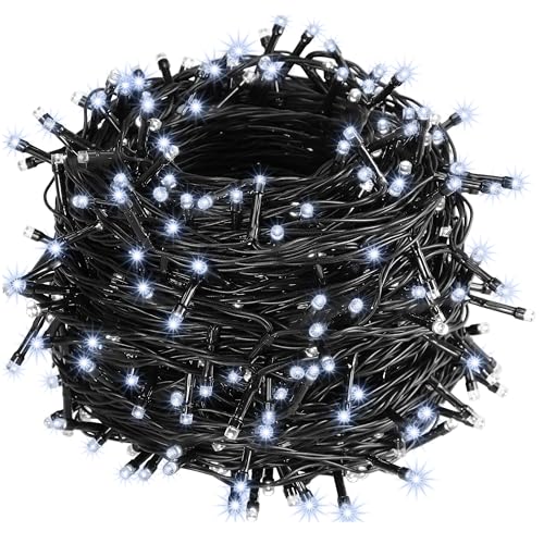 MONZANA® Lichterkette 200 LED 20m Innen Außen IP44 Stromsparend Stecker Leuchtkette Weihnachten Weihnachtsbeleuchtung Weihnachtsdeko Girlande Kaltweiß von Monzana