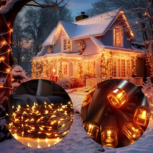 MONZANA® Lichterkette 200 LED 20m Innen Außen IP44 Stromsparend Stecker Leuchtkette Weihnachten Weihnachtsbeleuchtung Weihnachtsdeko Girlande Warmweiß von Monzana