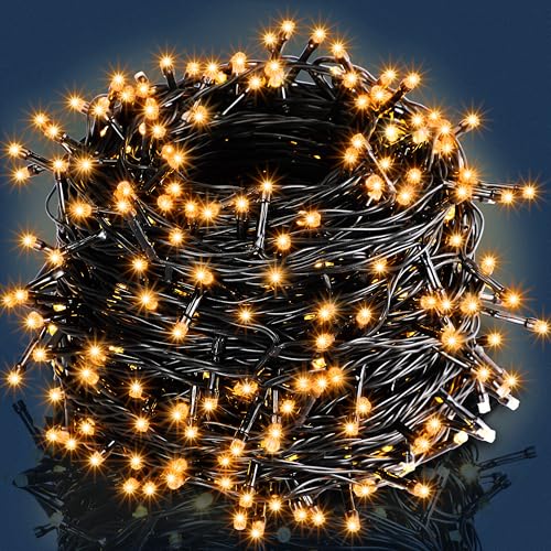 MONZANA® Lichterkette 200 LED 20m Innen Außen IP44 Stromsparend Stecker Leuchtkette Weihnachten Weihnachtsbeleuchtung Weihnachtsdeko Girlande Warmweiß von Monzana