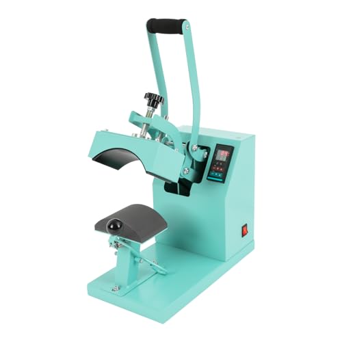 550W Kappen-Heißpressenmaschine mit Aluminiumdruckguss Heizplatte, Temperatur Einstellbar Kappenpresse Mützenpresse Heat Press Machine, Tragbare Hut Hitzepresse Transferpresse mit Zeit (Blau) von MooBeey