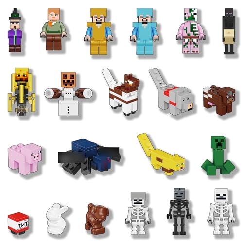 21pcs-Tortenfiguren-Set für Kindergeburtstag, Geburtstagstorten-Deko für Jungen und Mädchen, Cartoon-Kuchendeko, Cupcake-Dekoration, Party-Spielzeugfiguren von Moocuca